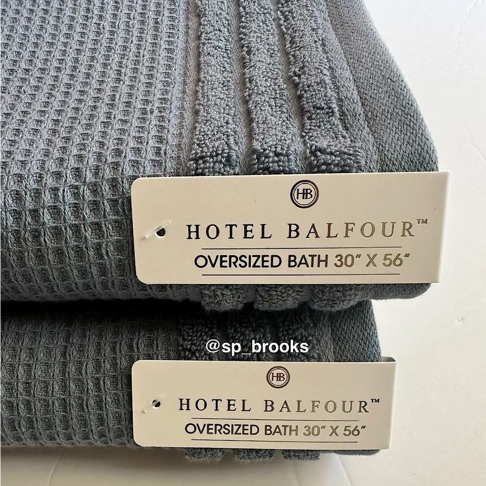 🎁8PC Hotel Balfour Bath Towel Set with 1 BATH, 2H & 5W - Flint Slate Blue/Gray